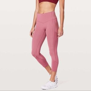 lululemon All the Right Places Crop Moss Rose size 6